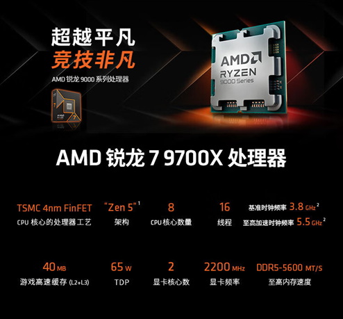 晒单返E卡！AMD 锐龙7 9700X京东11.11钜惠来袭